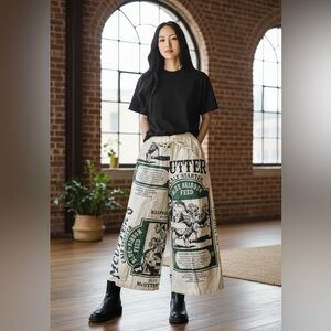 VINTAGE SACK VINTAGE PRINT COULOTTE CROP PANT